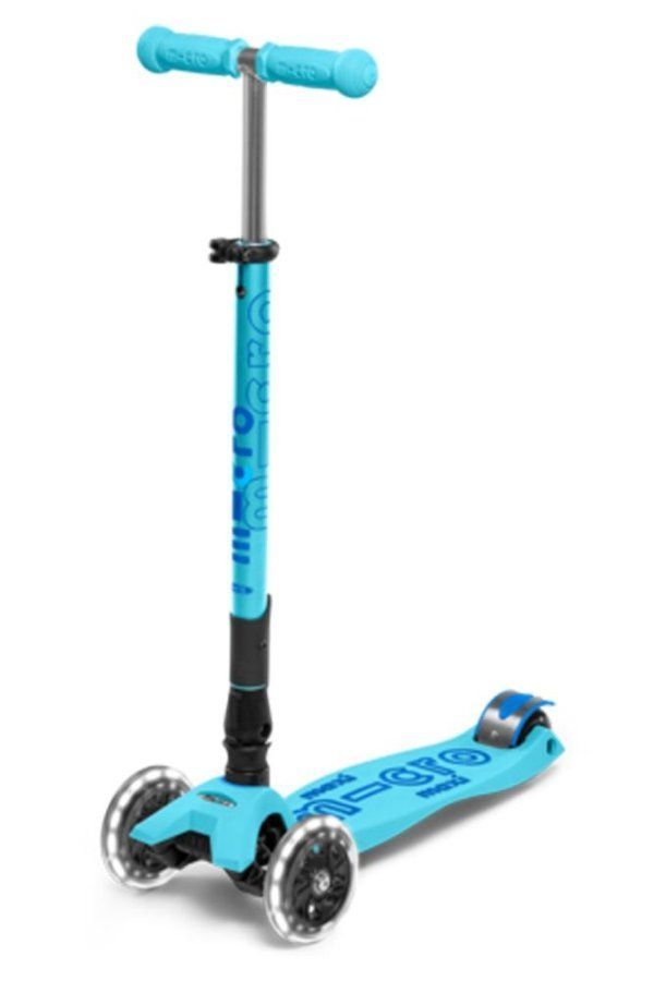 Micro Maxi Deluxe Azul brillo LED Plegable