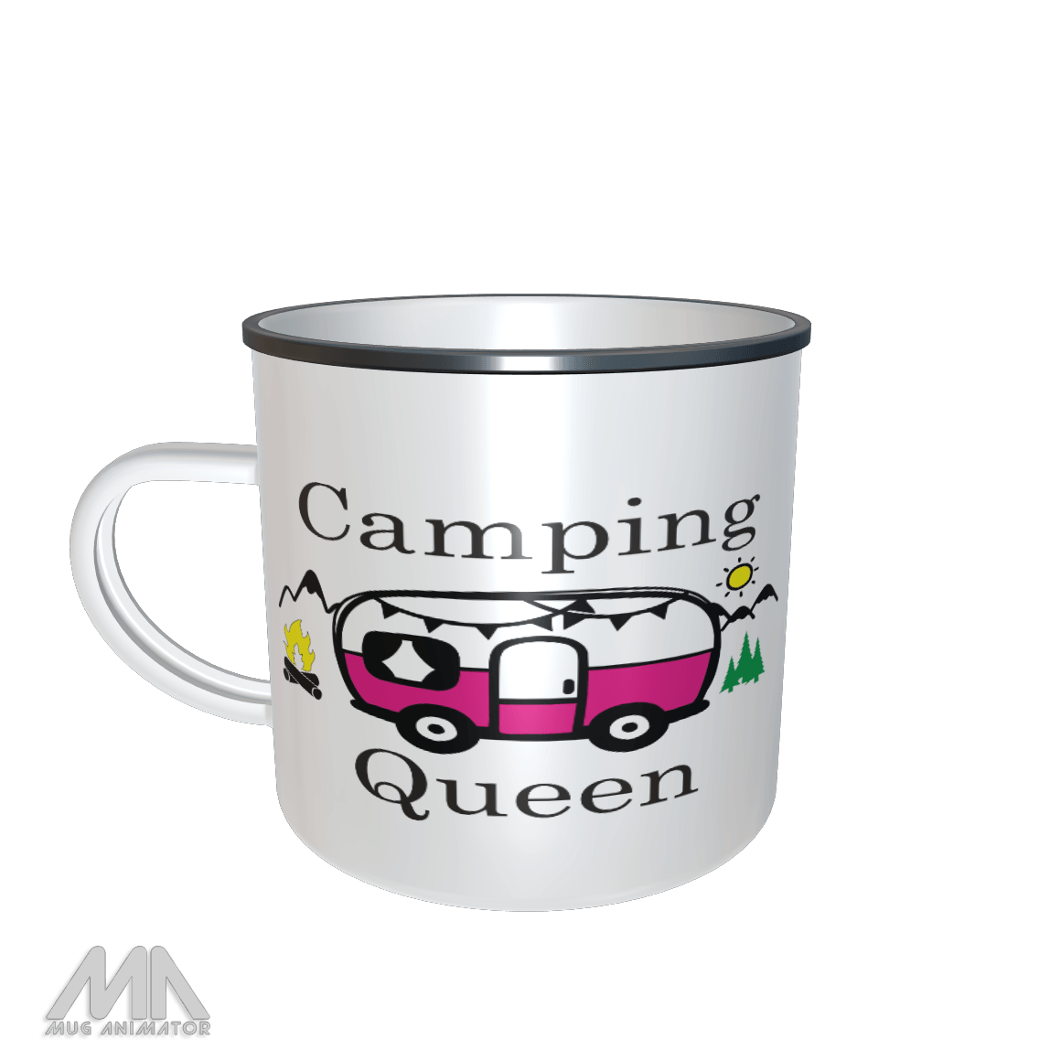 Emaille Tasse Camping Queen