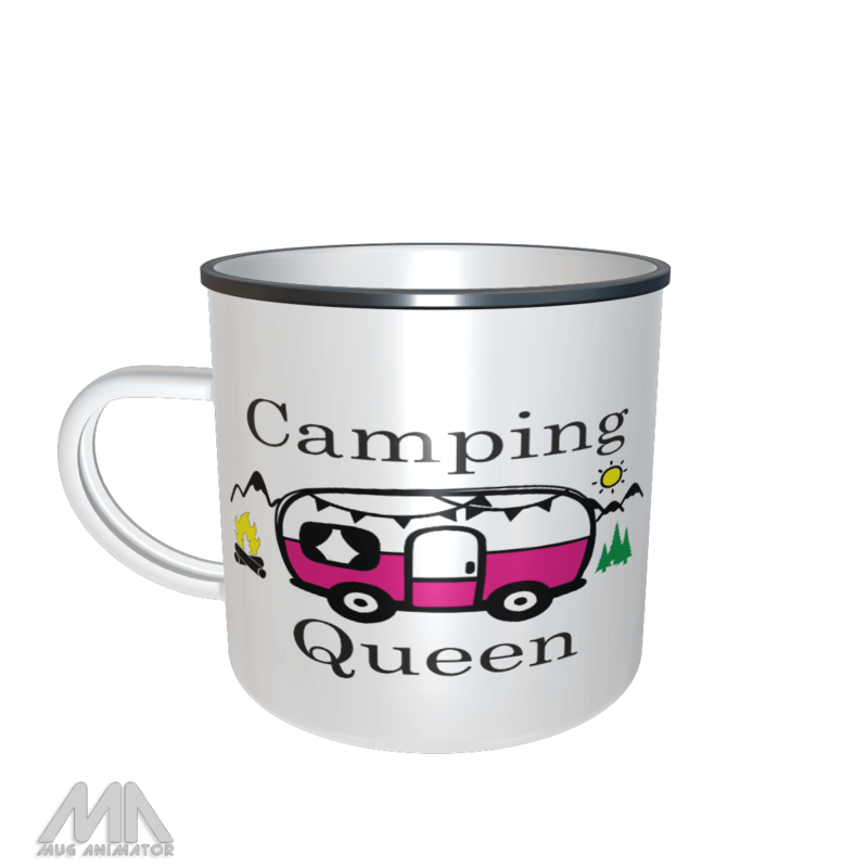 Emaille Tasse Camping  Queen