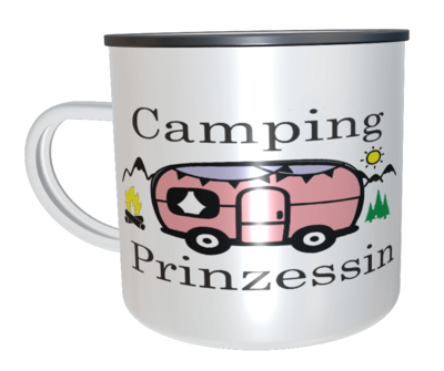 Emaille Tasse Camping Prinzessin