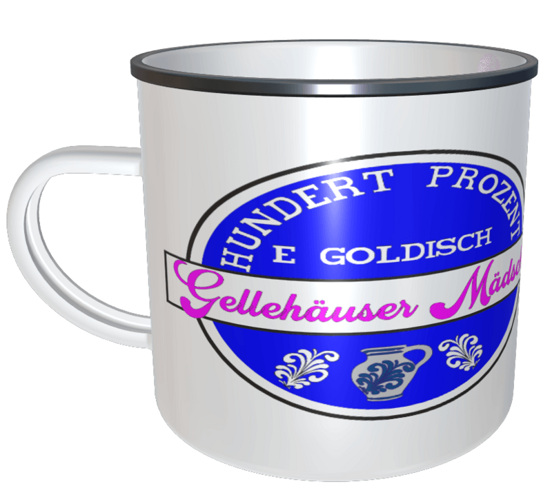 Emaille Tasse Gelnhäuser Mädsche Emaille Tasse Gelnhäuser Mädsche