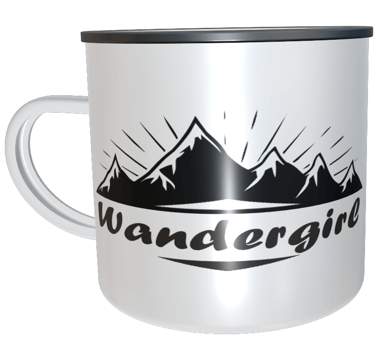 Emaille  Tasse Wandergirl