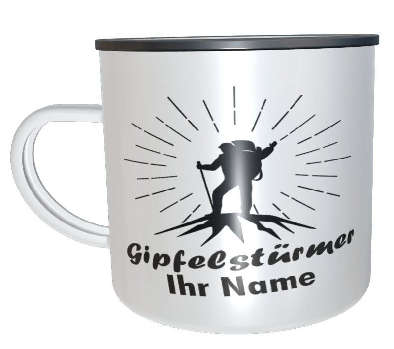 Emaille Tasse  Gipfelstürmer