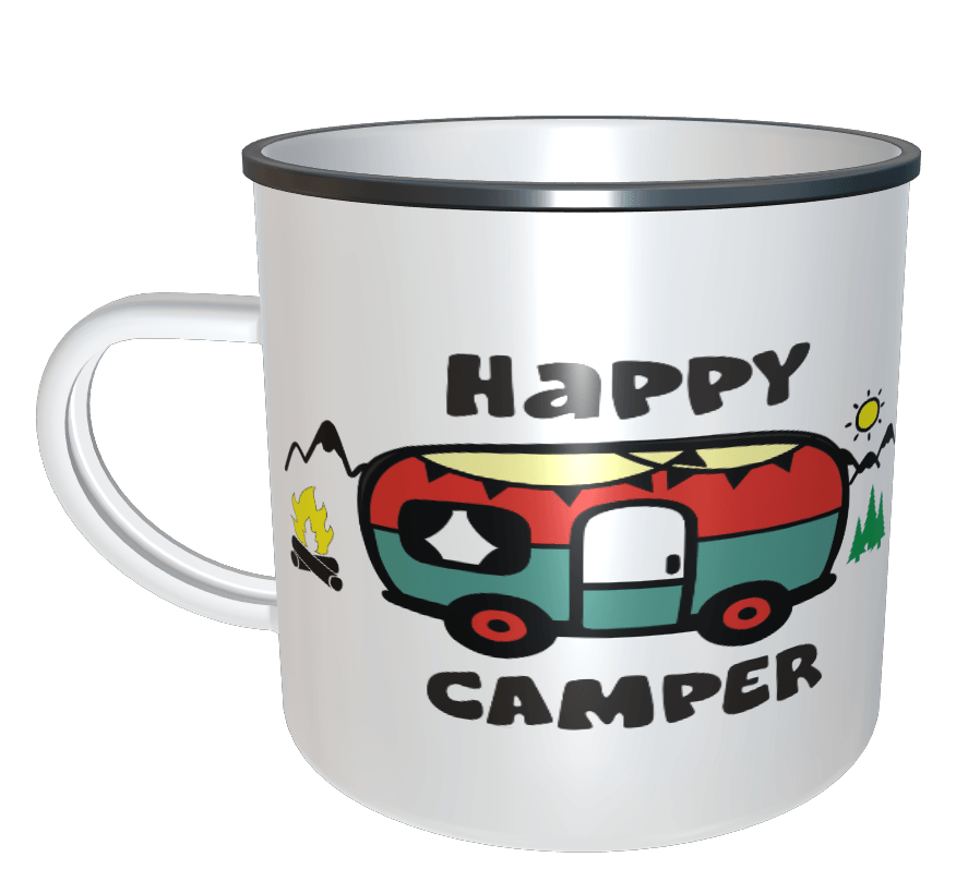 Emaille Tasse Happy Camper