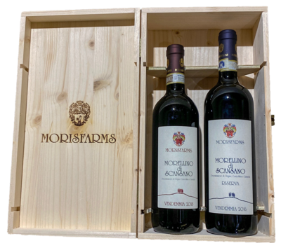 Morisfarms Branded Wooden Box for 2 Bottles