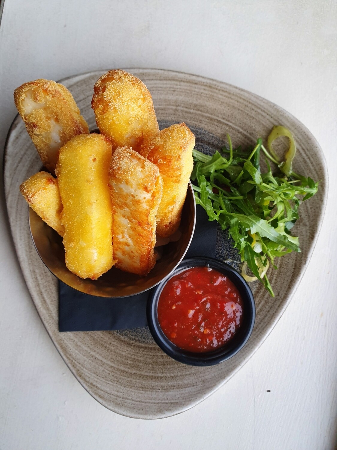 Halloumi Polenta Fritters, Sweet Tomato Relish Halloumi Polenta Fritters, Sweet Tomato Relish
