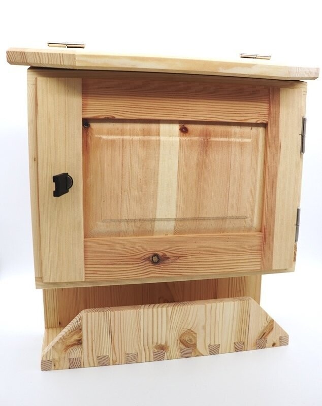 Briefkasten Holz – Kiefer mit Zeitungsfach