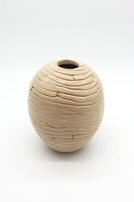 Vase creme aus Keramik, Blumenvase