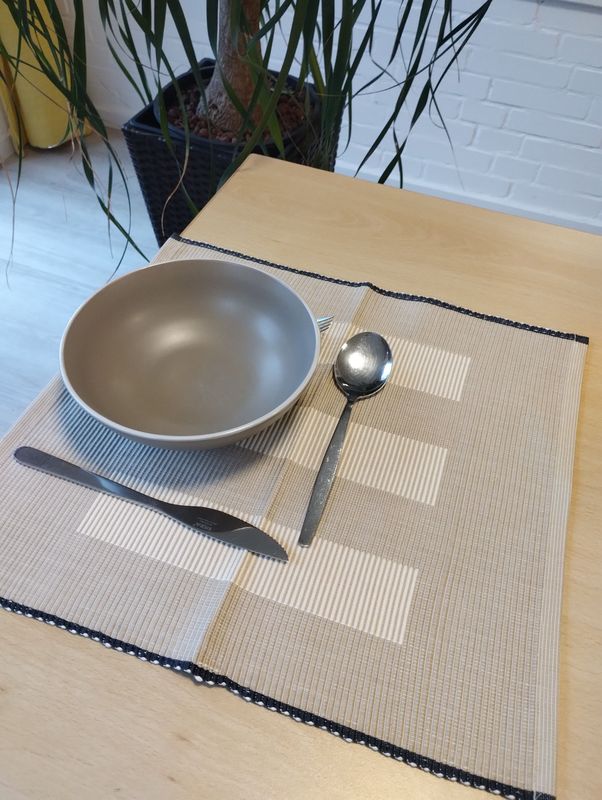 Tischset natur gestreift Tischset natur gestreift