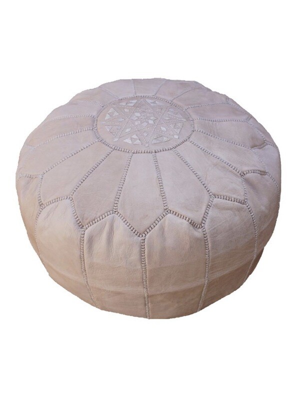 Tan Moroccan Pouf