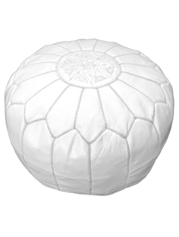White Moroccan Pouf