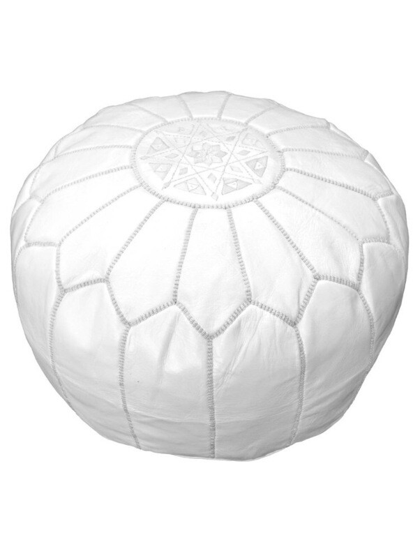 White Moroccan Pouf