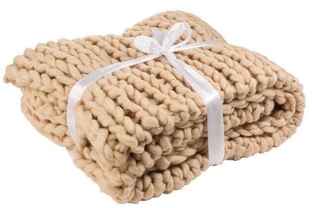 Decke Strick beige
