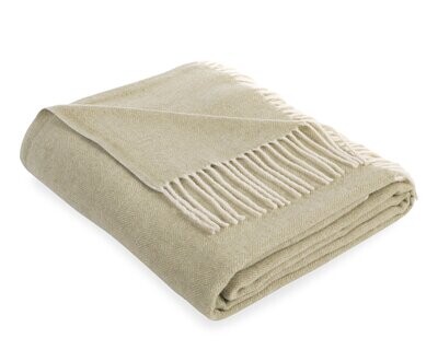 Decke Classic Merino beige grün