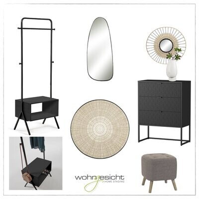 Möbel-Set Garderobe black nature