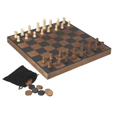 Schachspiel Chess Holz braun