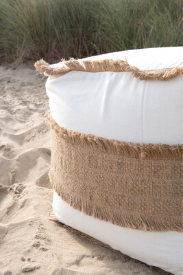 Hocker Marie Jute weiß