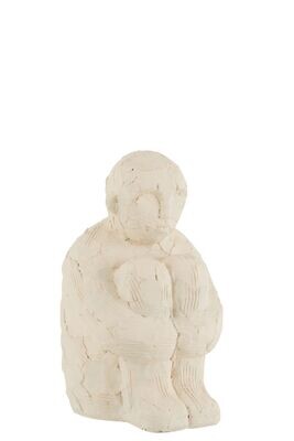 Dekoobjekt Figur sitzend weiß L