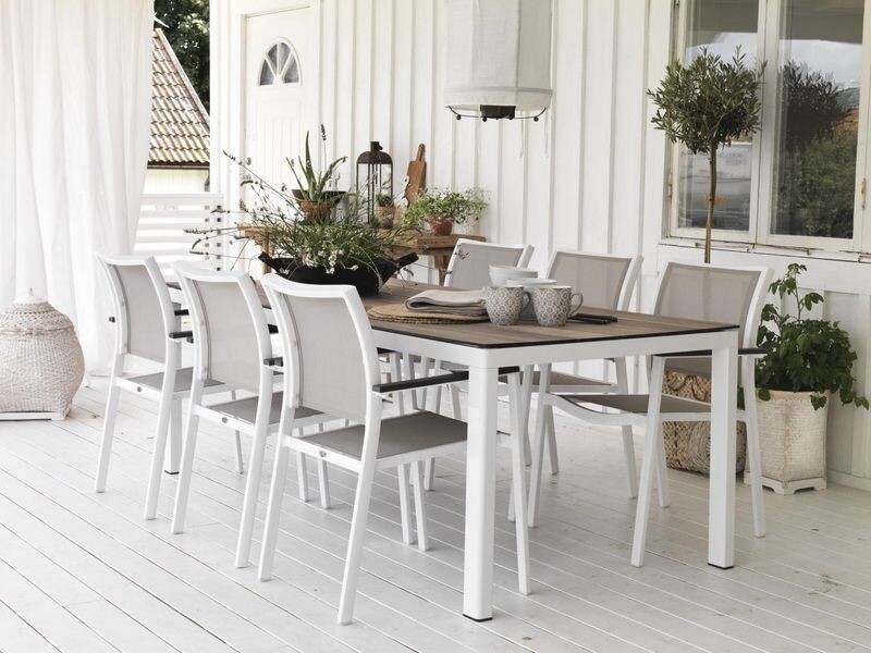Outdoorstuhl Scilla weiß taupe