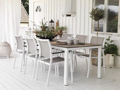Outdoorstuhl Scilla weiß taupe