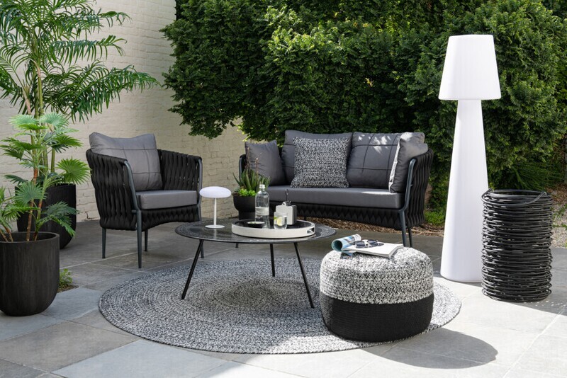 Teppich Miami outdoor schwarz weiß S