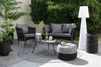 Teppich Miami outdoor schwarz weiß M