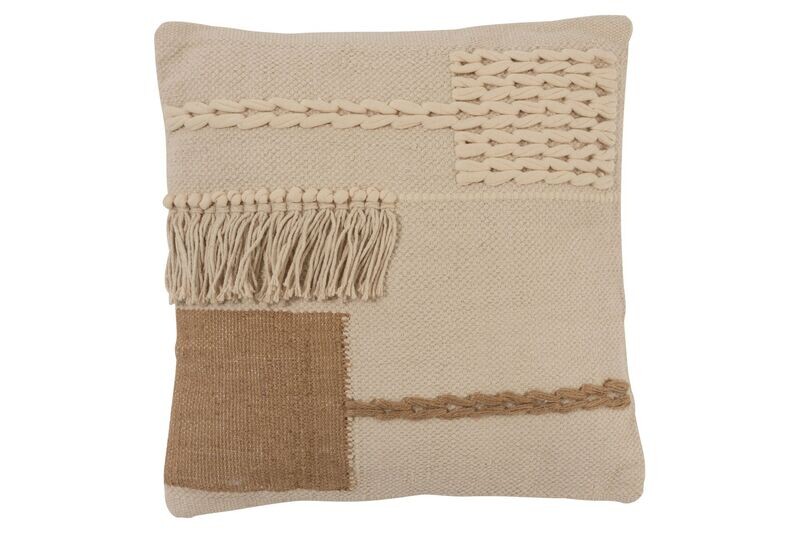 Kissen Fransen beige