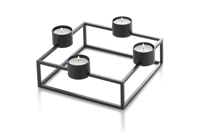 Teelichthalter Cubo 4er Metall schwarz