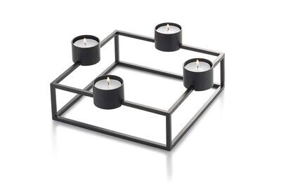 Teelichthalter Cubo 4er Metall schwarz