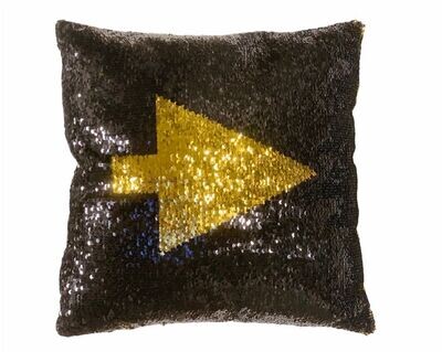 Kissen Pailletten schwarz gold