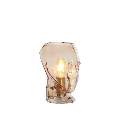 Tischleuchte HEAD Glas braun