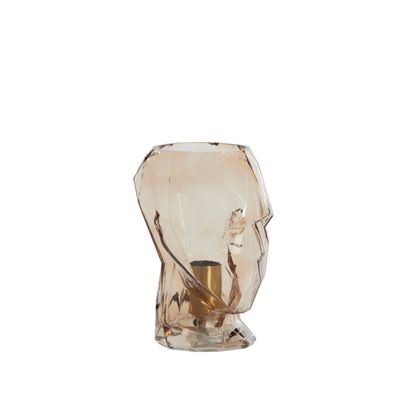 Tischleuchte HEAD Glas braun