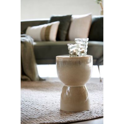 Hocker FINCA Keramik glänzend cream