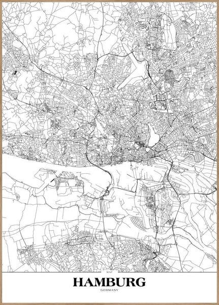 Poster Board Map Hamburg