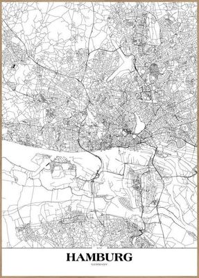 Poster Board Map Hamburg