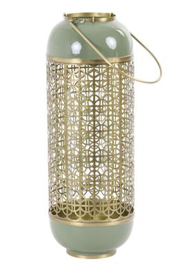 Windlicht ROHIT H44cm Metall salbei-grün gold Windlicht ROHIT H44cm Metall salbei-grün gold