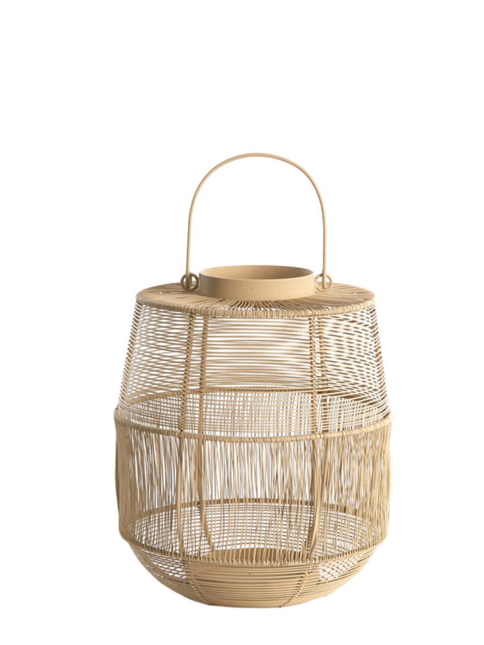 Windlicht SEZELA H29cm Metall sand beige