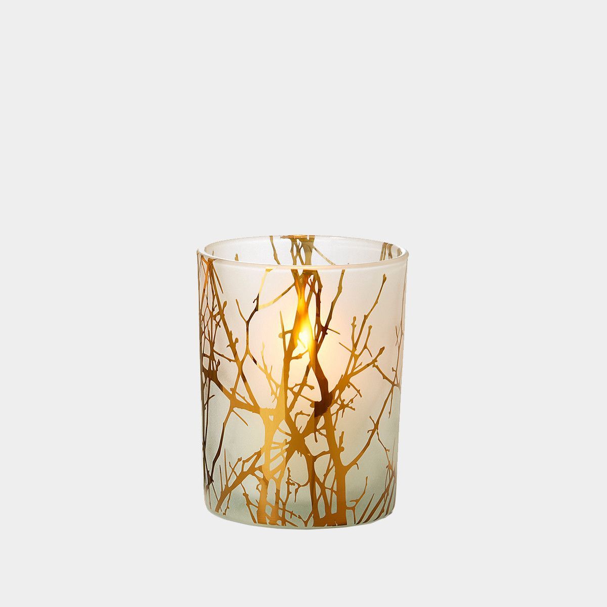 Windlicht Forest Glas gold S