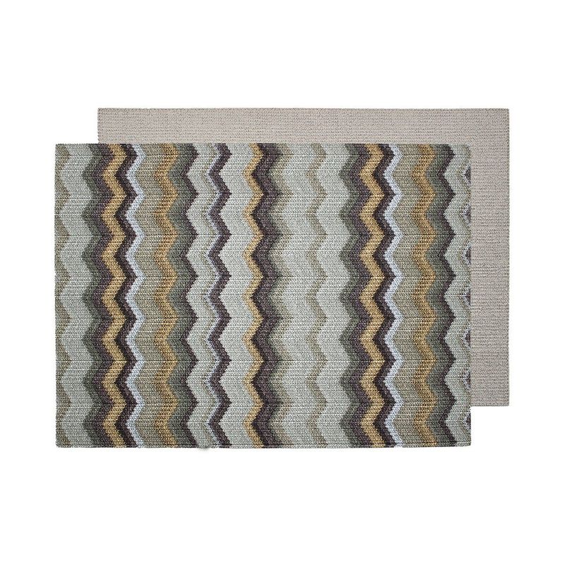 Tischset 6er Set rechteckig Zickzack taupe