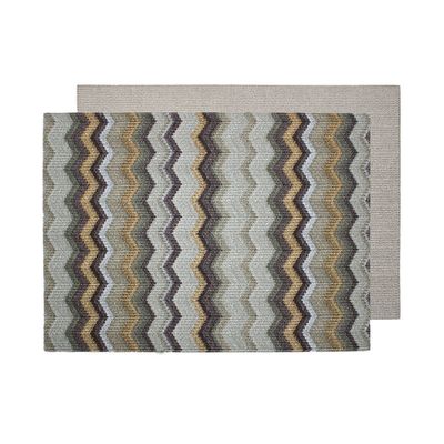 Tischset 6er Set rechteckig Zickzack taupe