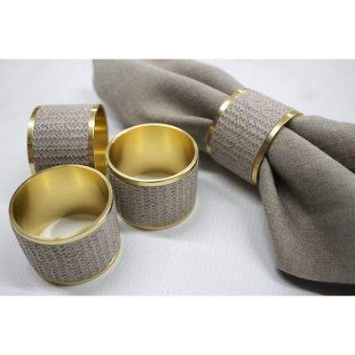 Serviettenringe 4-er Set Messing beige