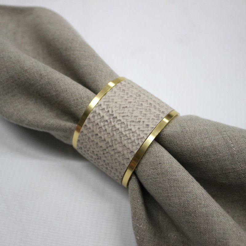 Serviettenringe 4-er Set Messing beige