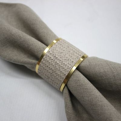Serviettenringe 4-er Set Messing beige