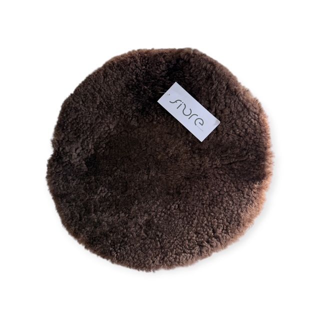 Sitzkissen Schaffell coffee-braun kurz gelockt D35cm