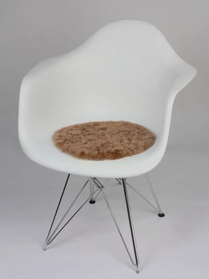 Sitzkissen Schaffell coffee-braun kurz gelockt D35cm
