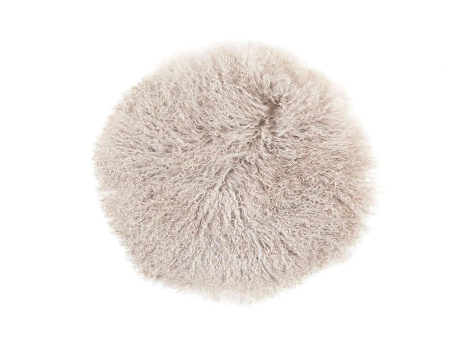 Sitzkissen Schaffell beige Tibetische Lang Wolle D35cm