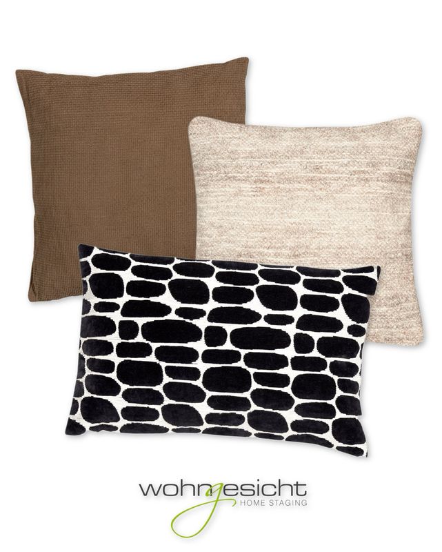 Kissen-Set 3-teilig braun-beige