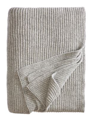 Decke MALMÖ Wolle 130x190 cm hellgrau