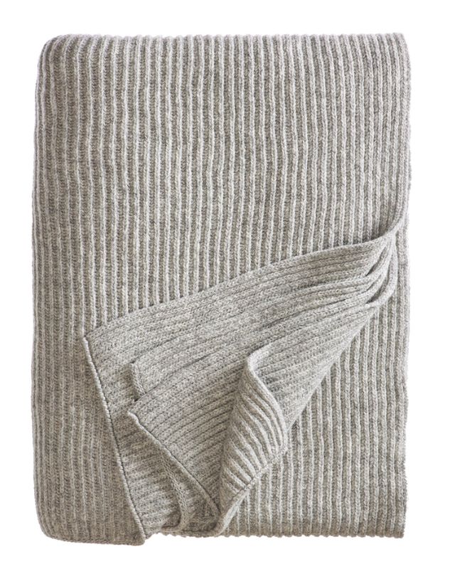 Decke MALMÖ Wolle 130x190 cm hellgrau