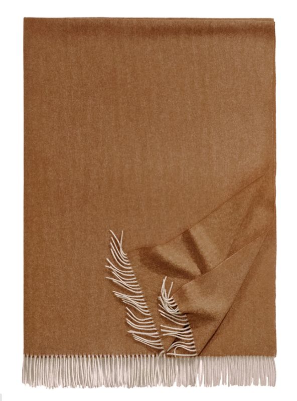 Plaid BOSTON Wolle 130x200 cm caramel